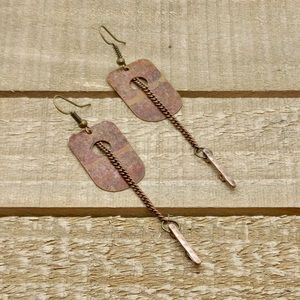 Earrings Handmade Repurposed Copper Unique